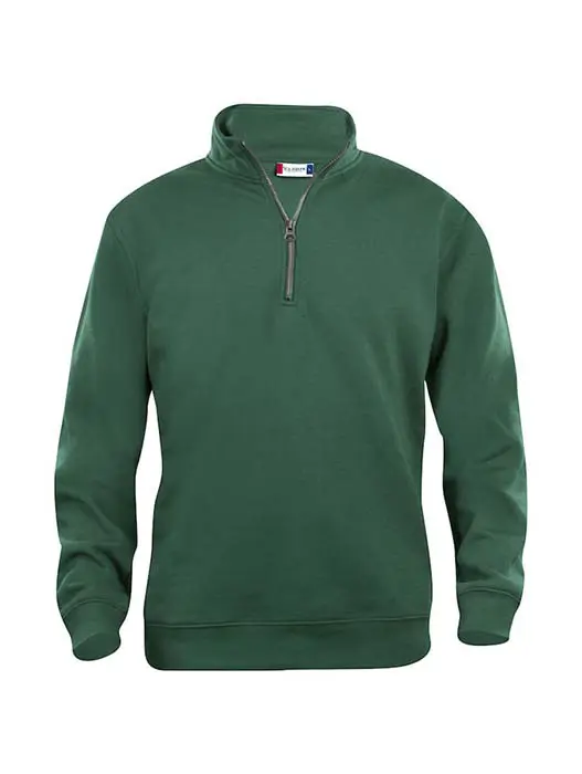 Sweatshirt Halv Zip buteljgrön