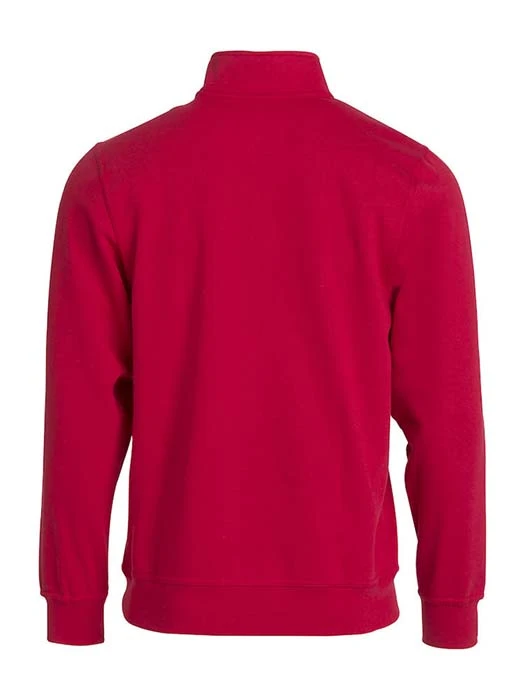 Sweatshirt Halv Zip röd