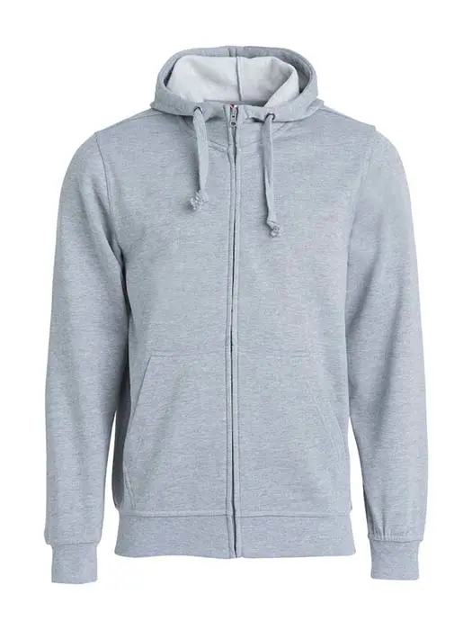 Hoodtröja Hel Zip gråmelerad