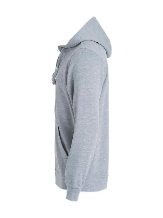 Hoodtröja Hel Zip gråmelerad