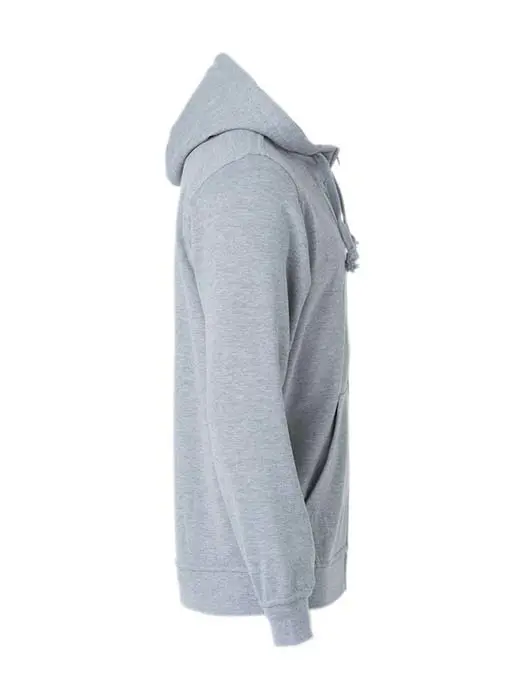 Hoodtröja Hel Zip gråmelerad