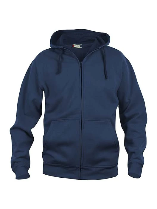 Hoodtröja Hel Zip mörk marin