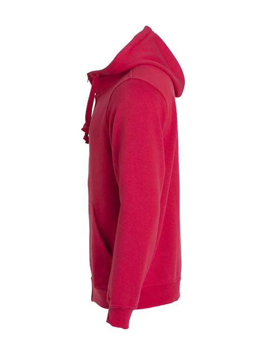 Hoodtröja hel zip röd