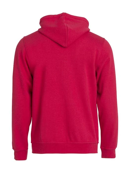 Hoodtröja hel zip röd