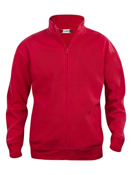 Sweatshirt Hel Zip röd