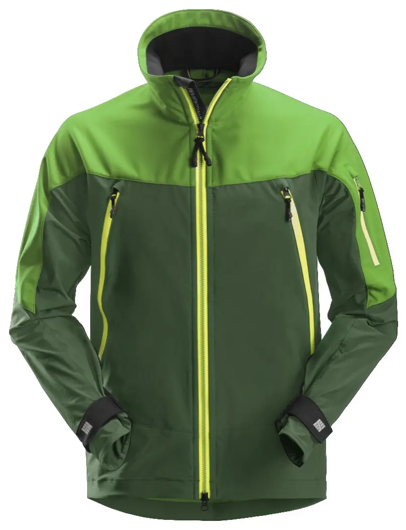 softshelljacka snickers grön